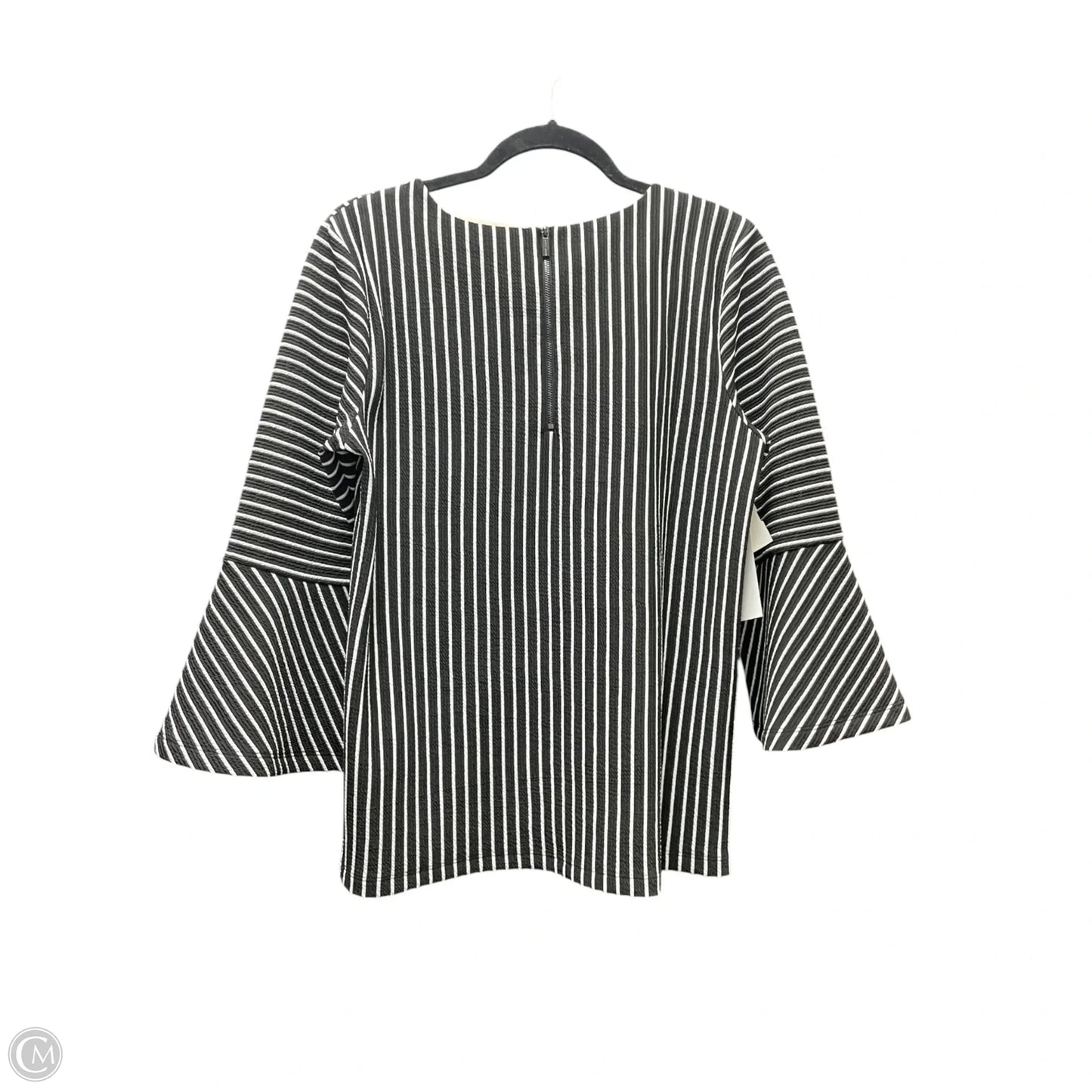 Top Long Sleeve Designer By Karl Lagerfeld In Striped Pattern, Size: L