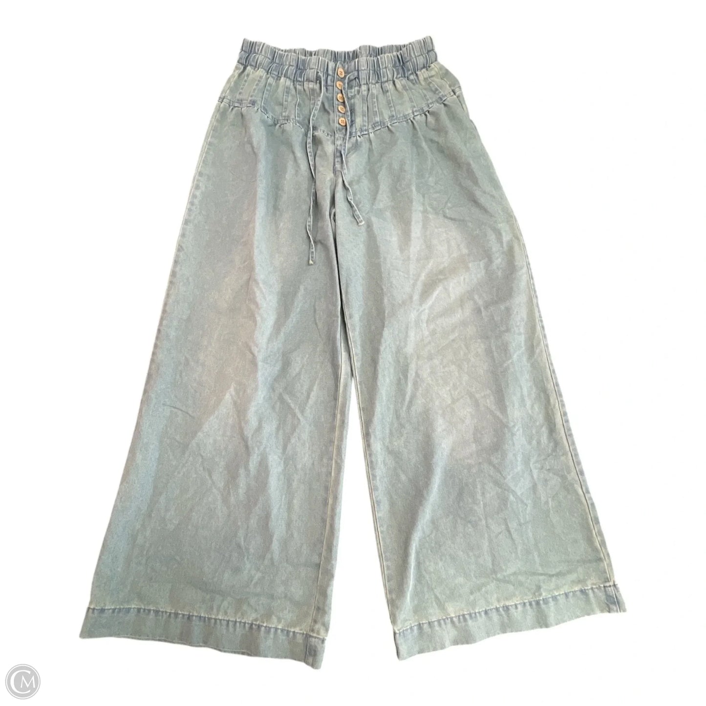 Pants Wide Leg By CHOUYATOU In Blue Denim, Size: M
