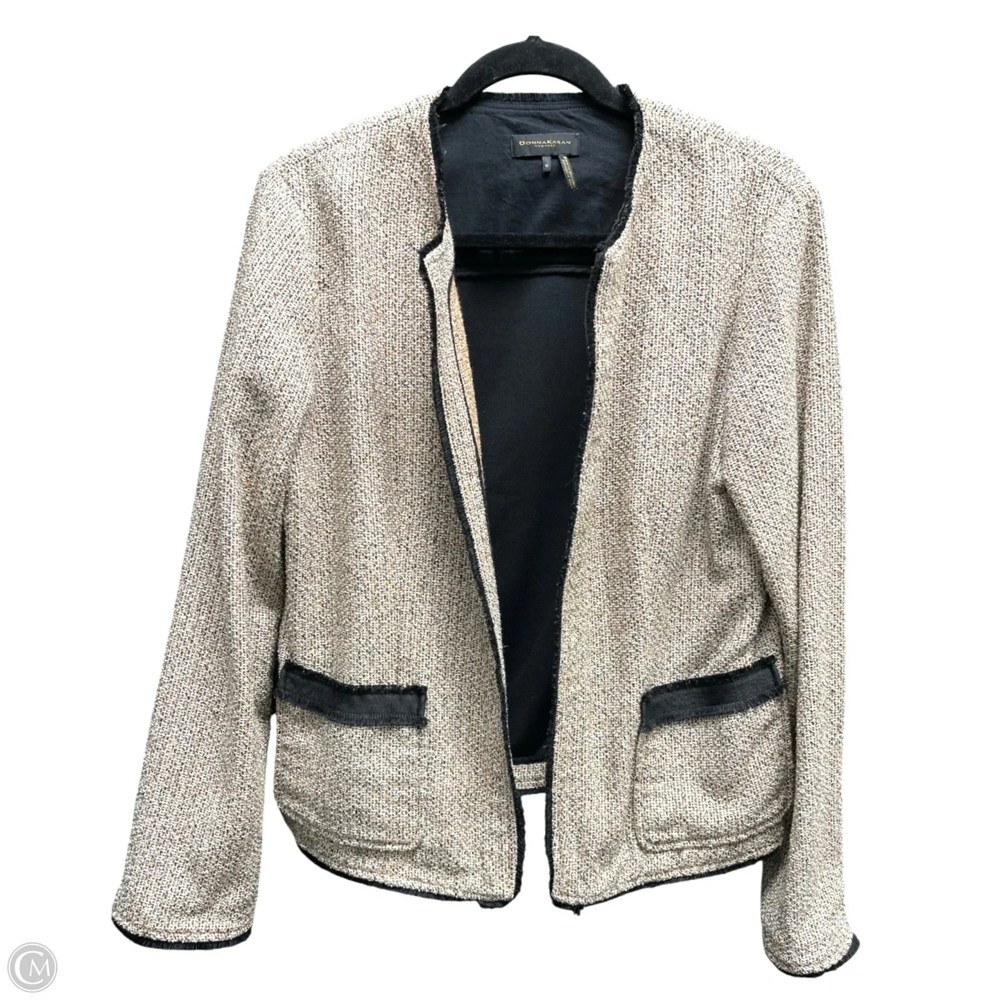 Blazer By Donna Karan In Black & Tan, Size: M