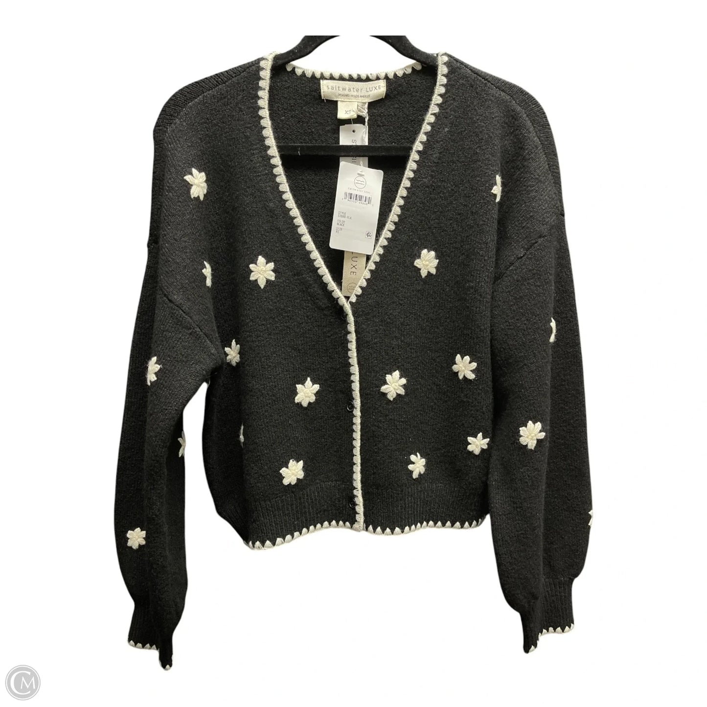 Sweater Cardigan By Saltwater Luxe In Floral Print, Size: Xs