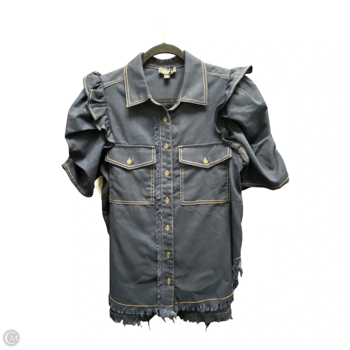 Top Short Sleeve By Gigio In Blue Denim, Size: S