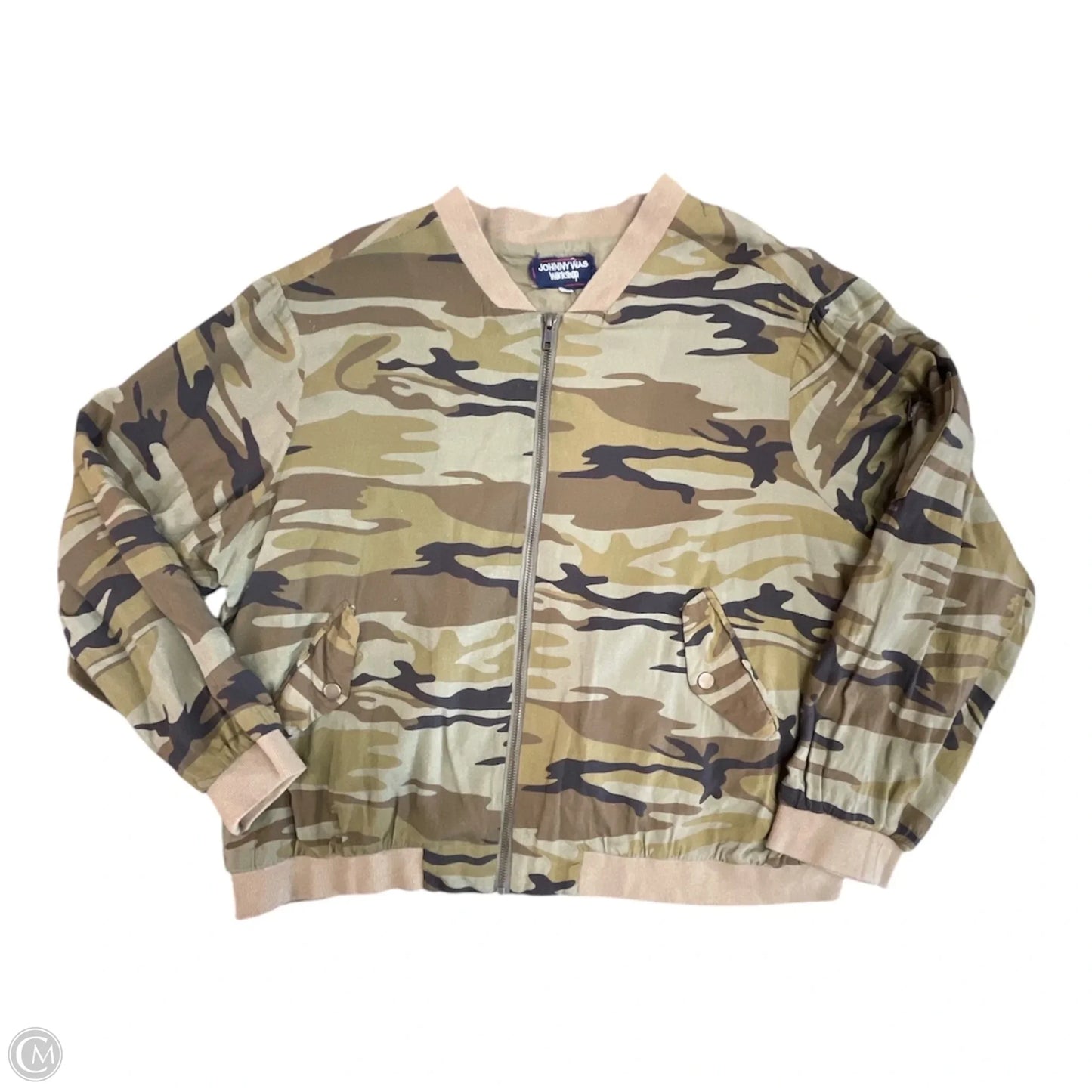 Jacket Designer By Johnny Was In Camouflage Print, Size: Xl