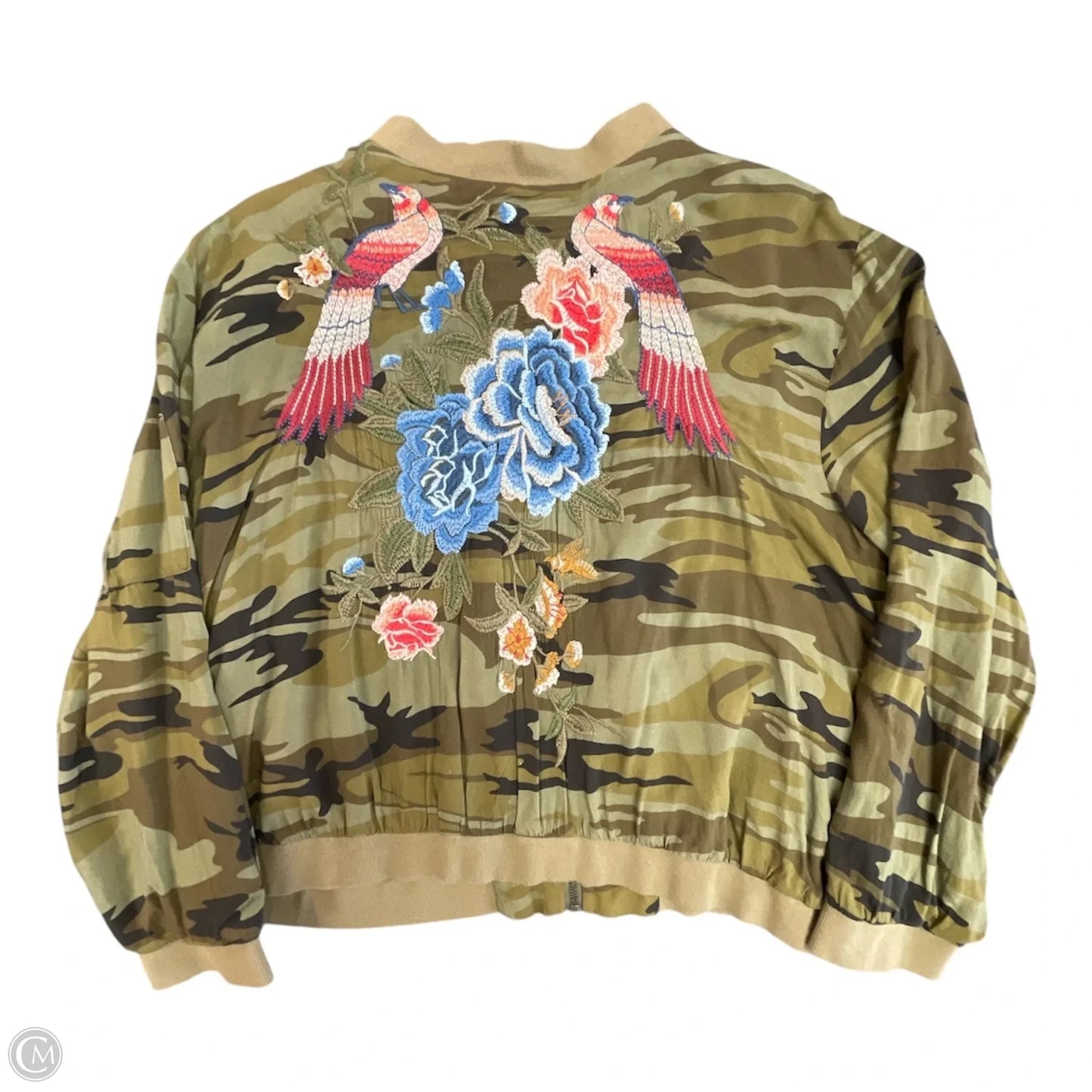 Jacket Designer By Johnny Was In Camouflage Print, Size: Xl