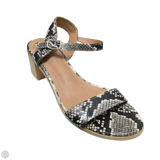 Sandals Heels Block By Forever In Snakeskin Print, Size: 6.5