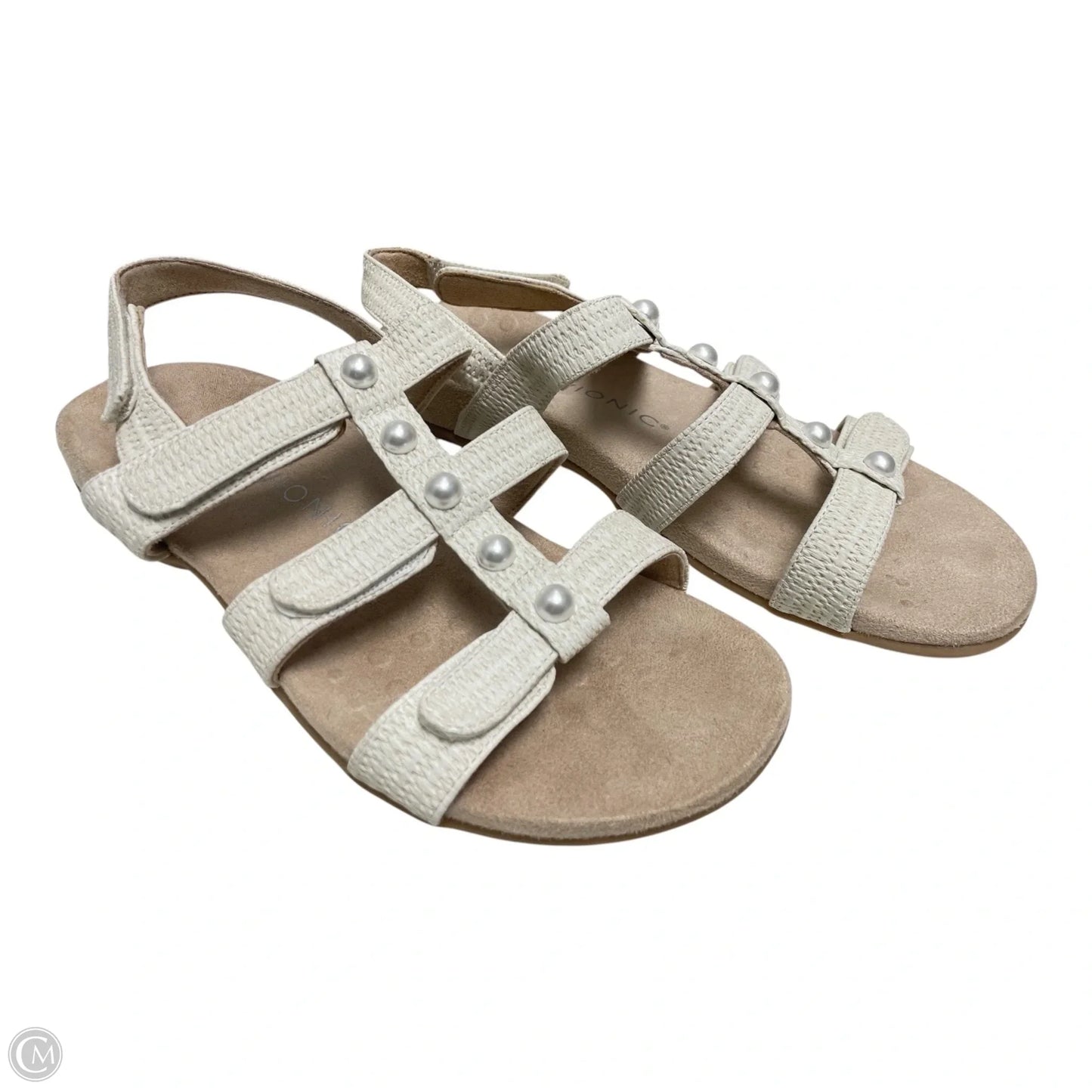Sandals Flats By Vionic In Cream & Tan, Size: 9.5