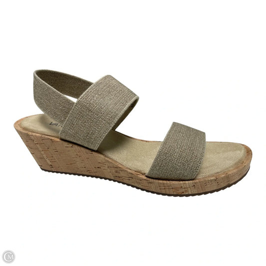 Sandals Heels Wedge By Vaneli In Tan, Size: 10