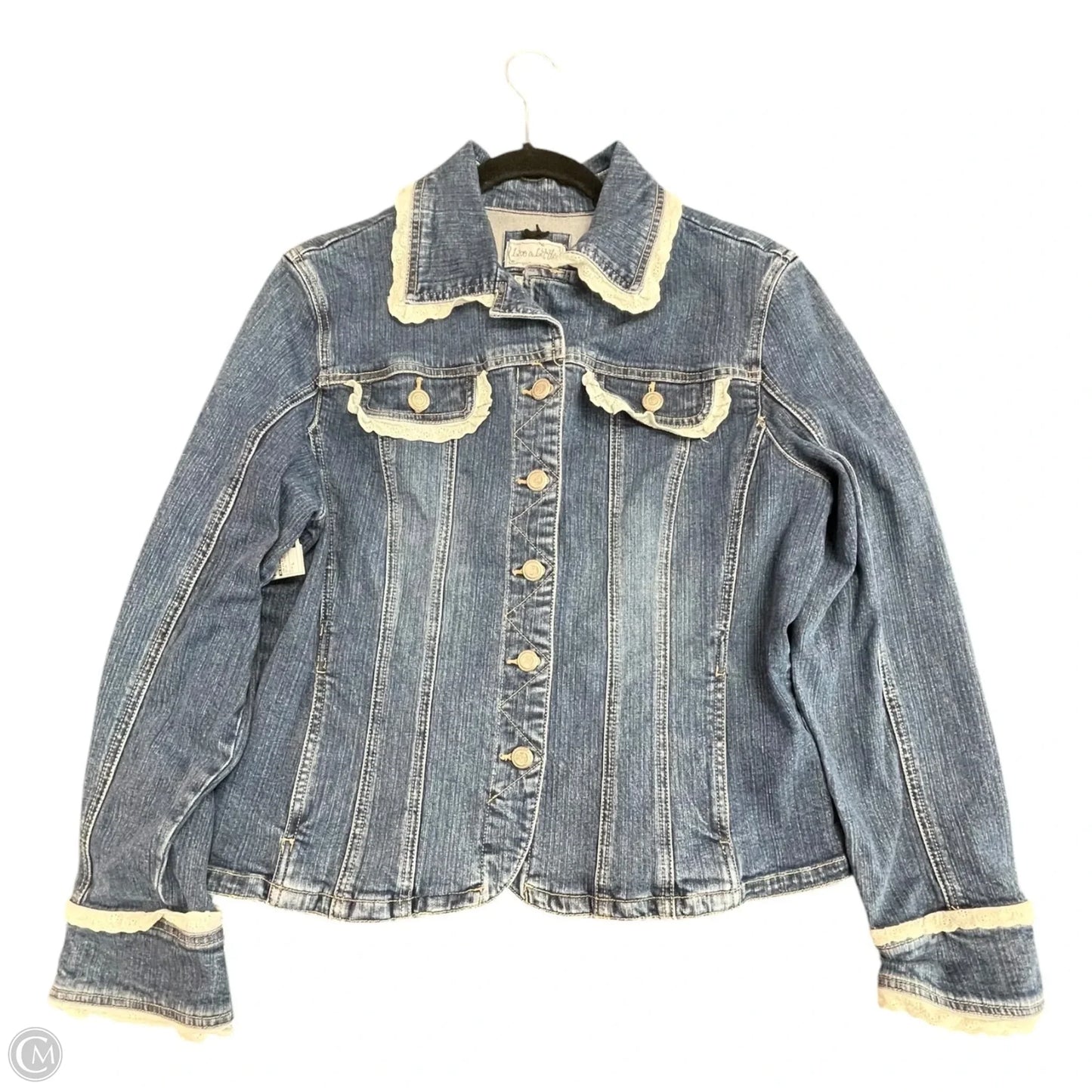 Jacket Denim By Live A Little In Blue Denim, Size: L