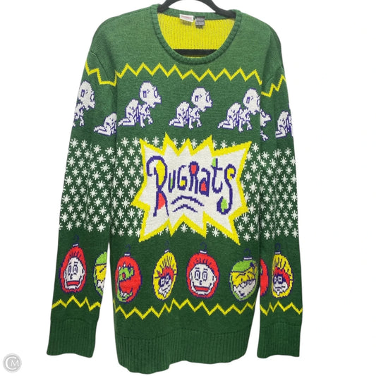 Sweater By Clothes Mentor In Green & White, Size: Xl