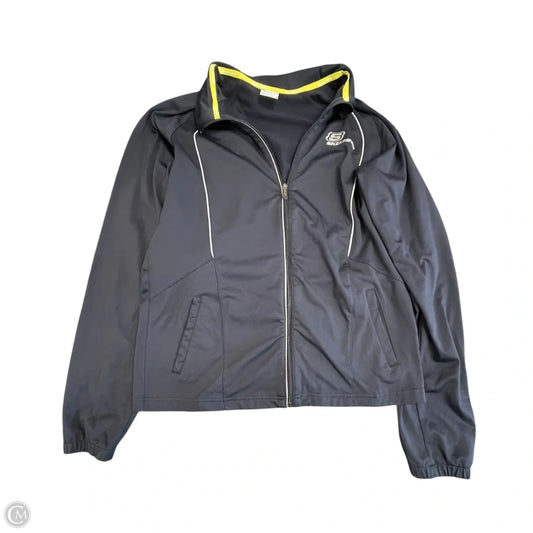 Athletic Jacket By Skechers In Navy, Size: L