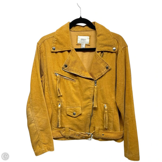 Jacket Moto By Forever 21 In Orange, Size: S