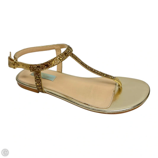 Sandals Flats By Betsey Johnson In Gold, Size: 8