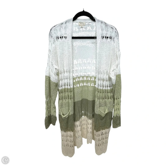 Cardigan By Pol In Green & Tan, Size: S