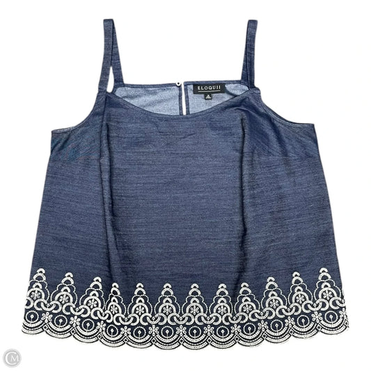 Top Sleeveless By Eloquii In Blue Denim, Size: 2x