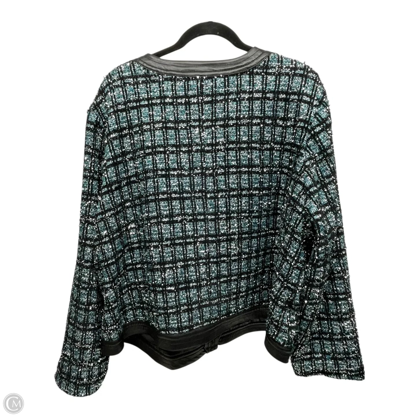 Blazer By Cato In Black & Blue, Size: 4x