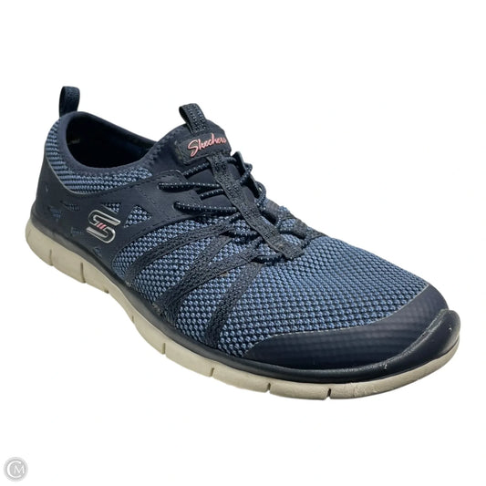 Shoes Sneakers By Skechers In Blue & White, Size: 7