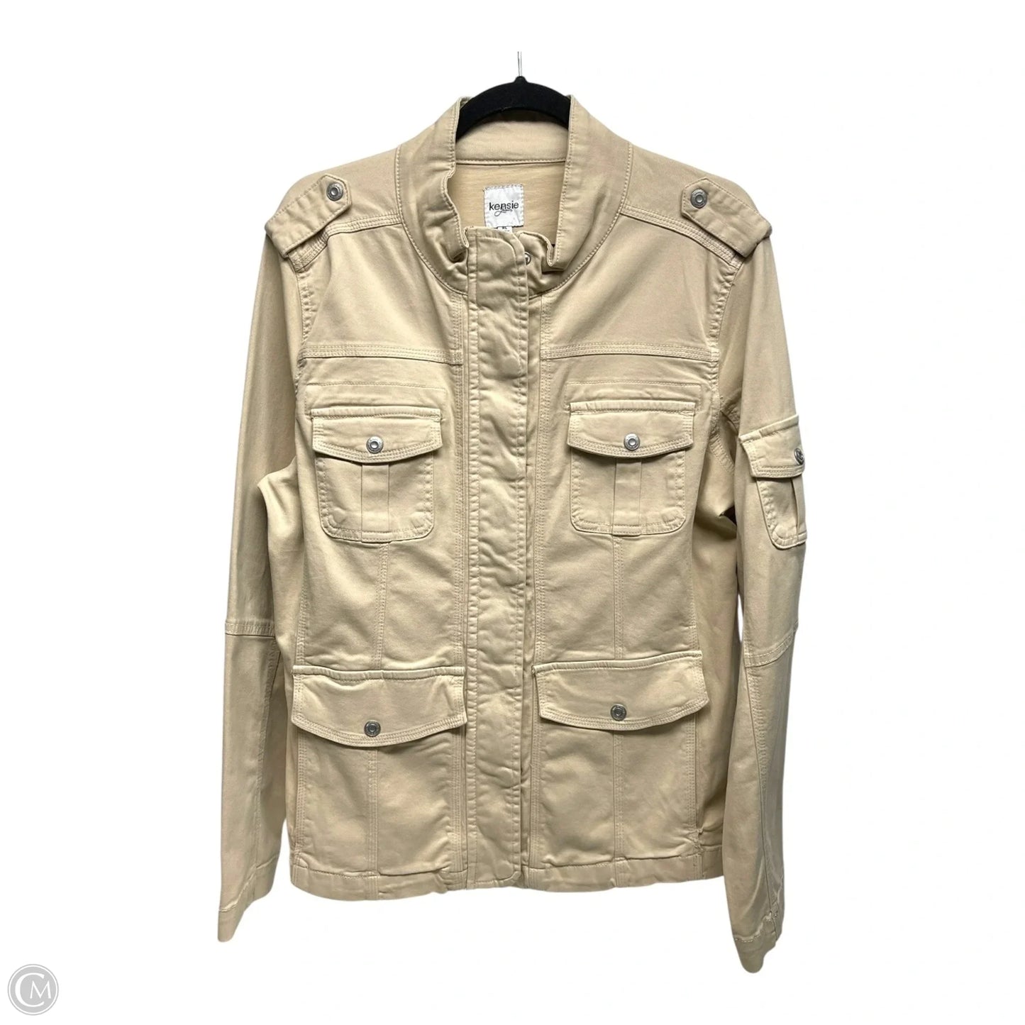 Jacket Denim By Kensie In Tan, Size: Xl