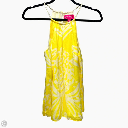 Top Sleeveless Designer By Lilly Pulitzer In White & Yellow, Size: Xs