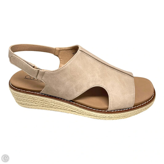 Sandals Heels Wedge By Corkys In Taupe, Size: 11