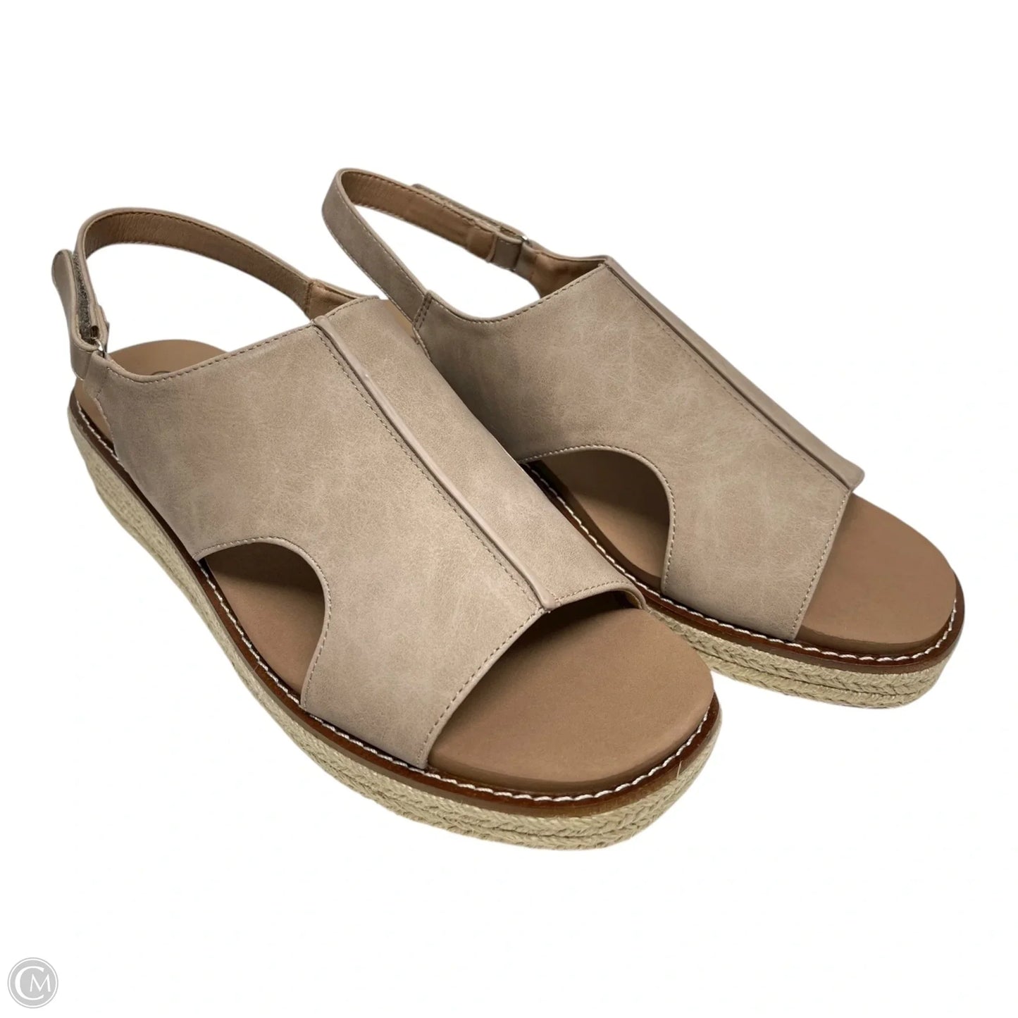 Sandals Heels Wedge By Corkys In Taupe, Size: 11