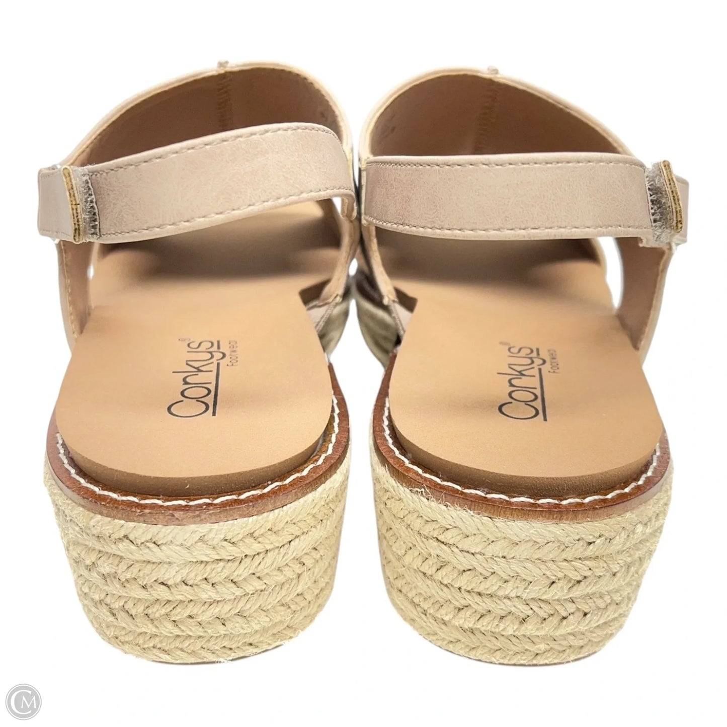 Sandals Heels Wedge By Corkys In Taupe, Size: 11