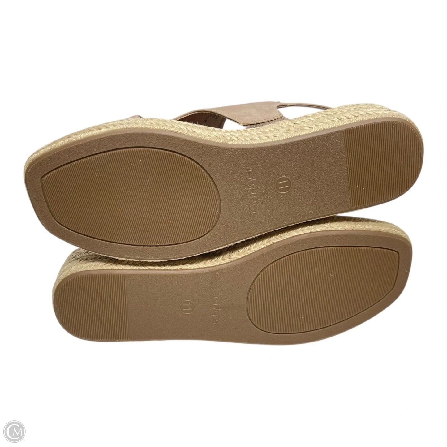 Sandals Heels Wedge By Corkys In Taupe, Size: 11