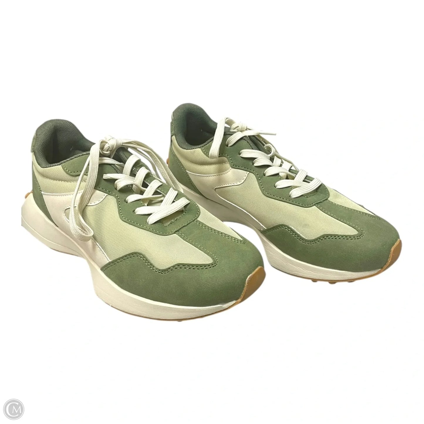 Shoes Sneakers By Serra In Green & White, Size: 9