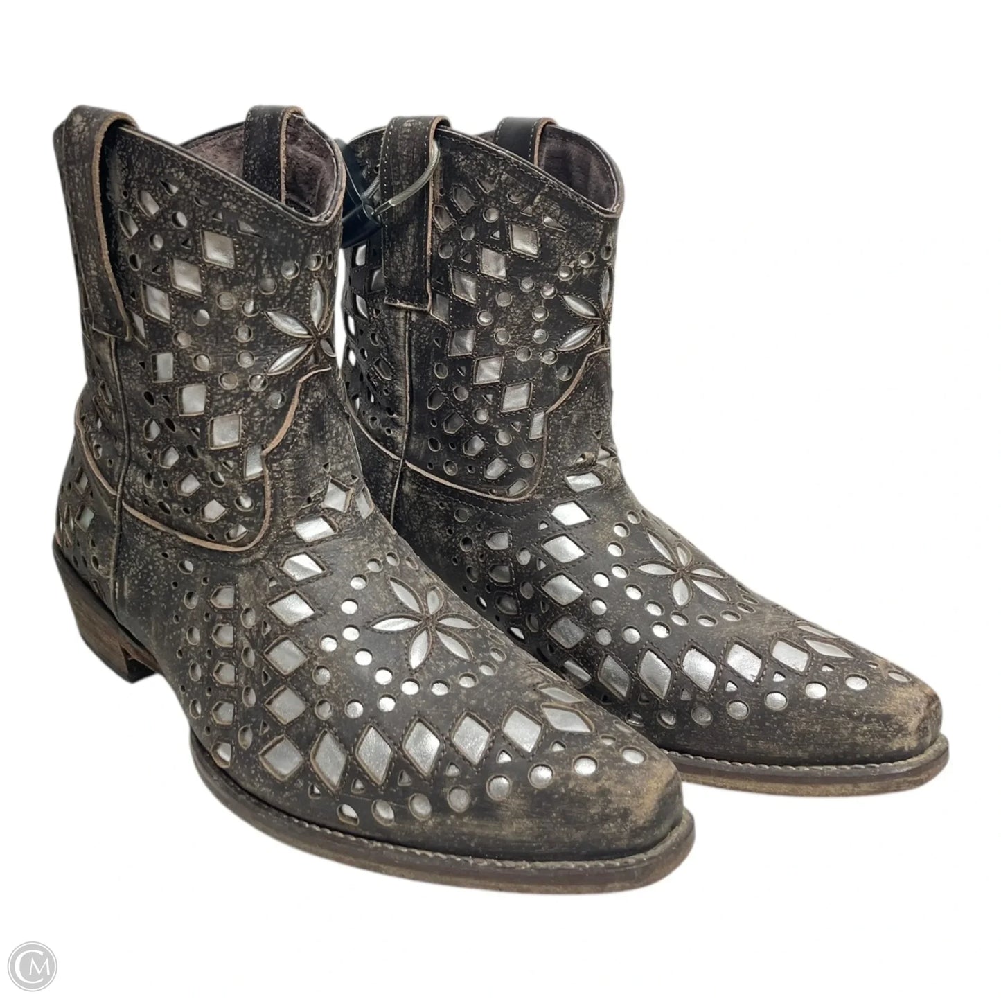 Boots Western By Roper In Brown & Silver, Size: 10