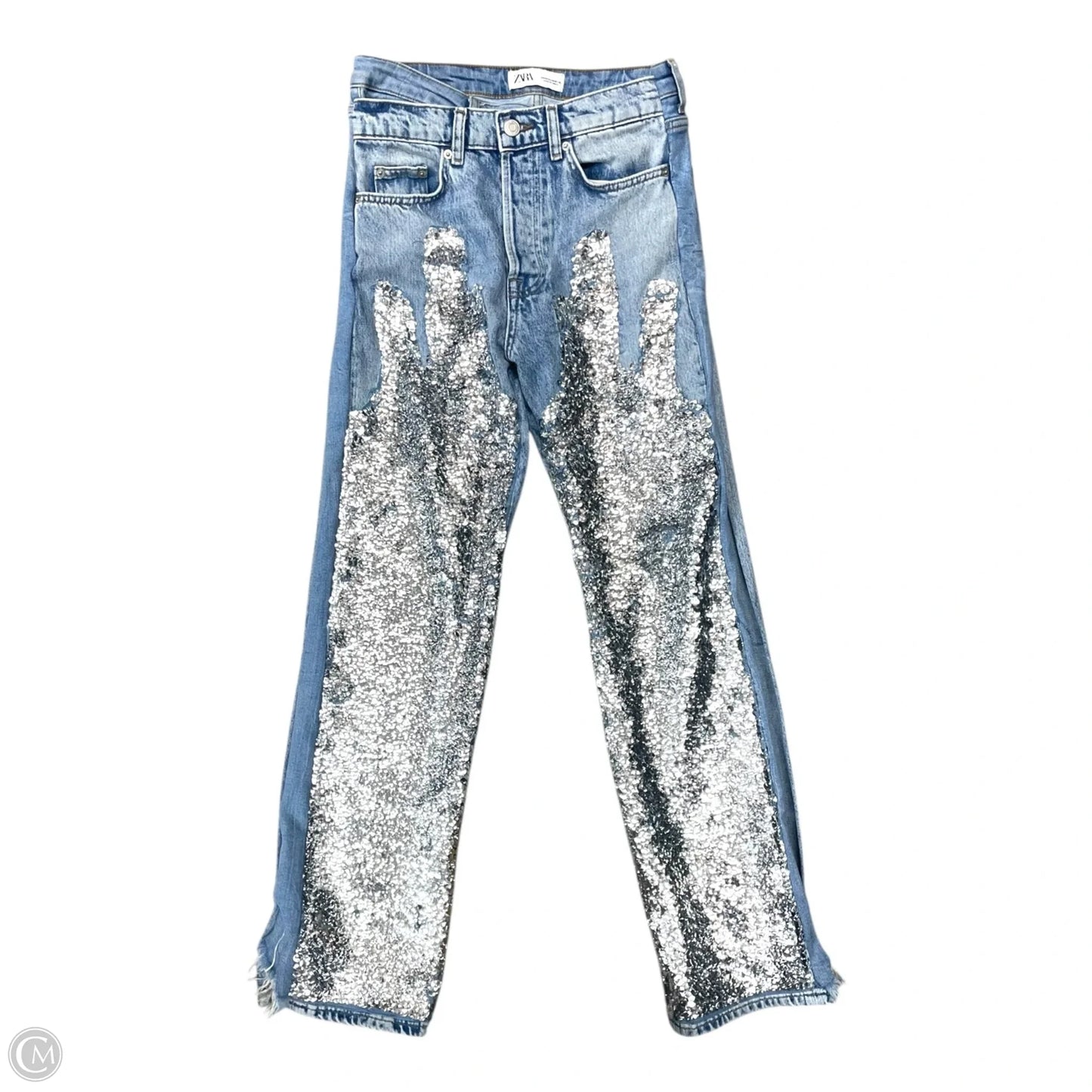 Jeans Straight By Zara In Blue, Size: 8