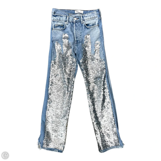 Jeans Straight By Zara In Blue, Size: 8