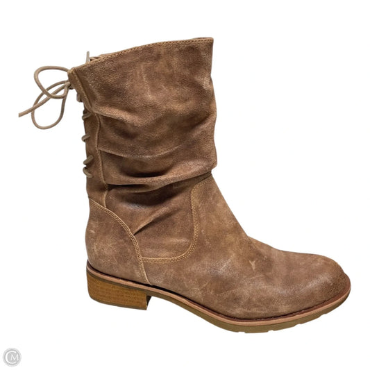 Boots Ankle Heels By Sofft In Brown, Size: 9.5