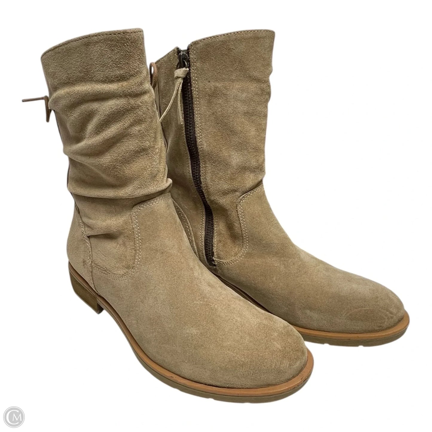 Boots Ankle Heels By Sofft In Beige, Size: 9.5