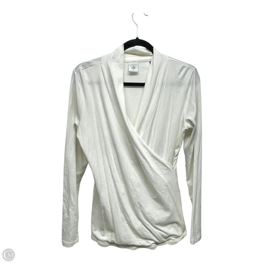 Top Long Sleeve By Cabi In White, Size: M