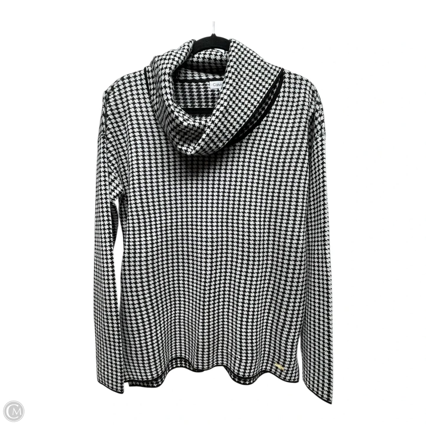 Sweater By Calvin Klein In Black & White, Size: M