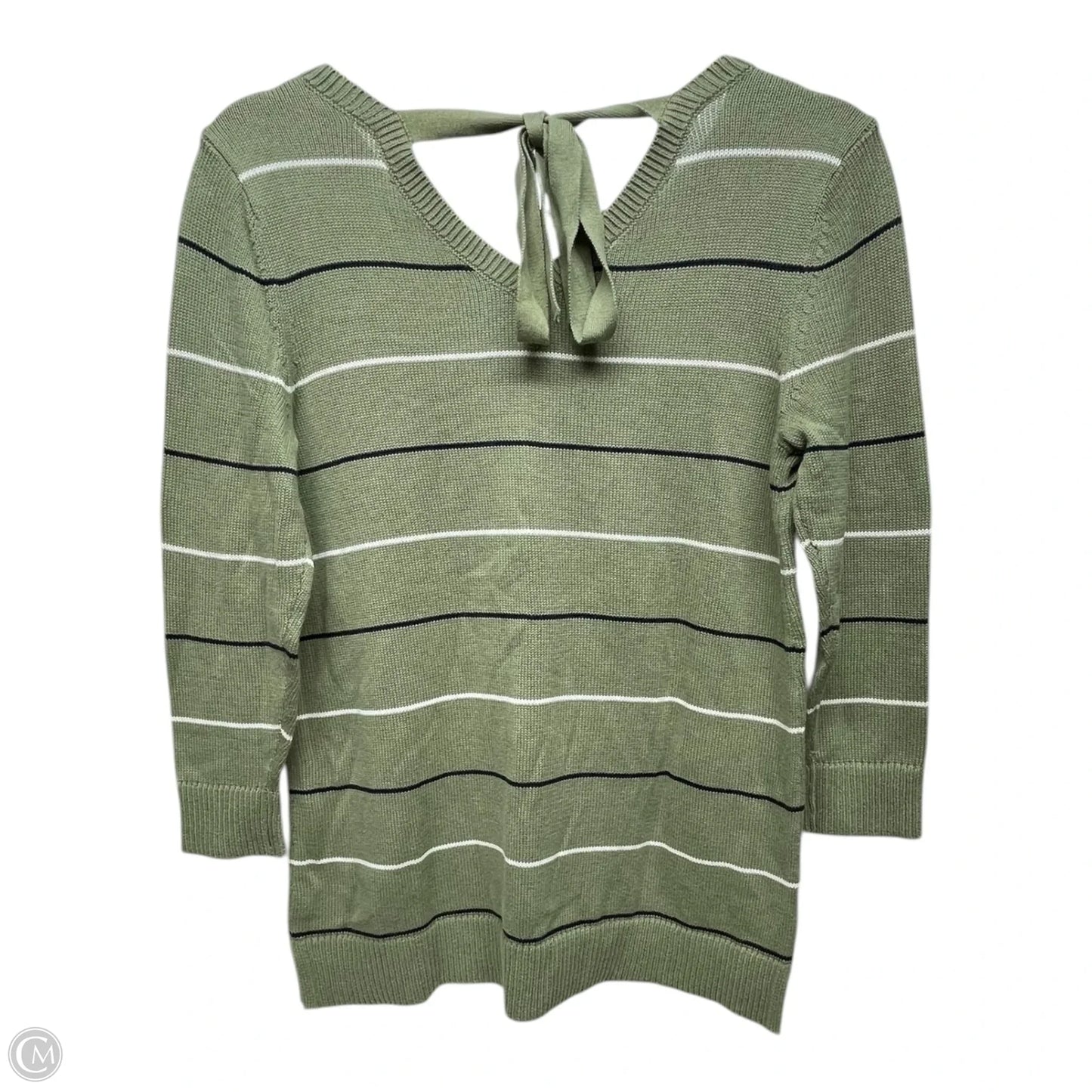 Sweater By Talbots In Green & White, Size: Sp