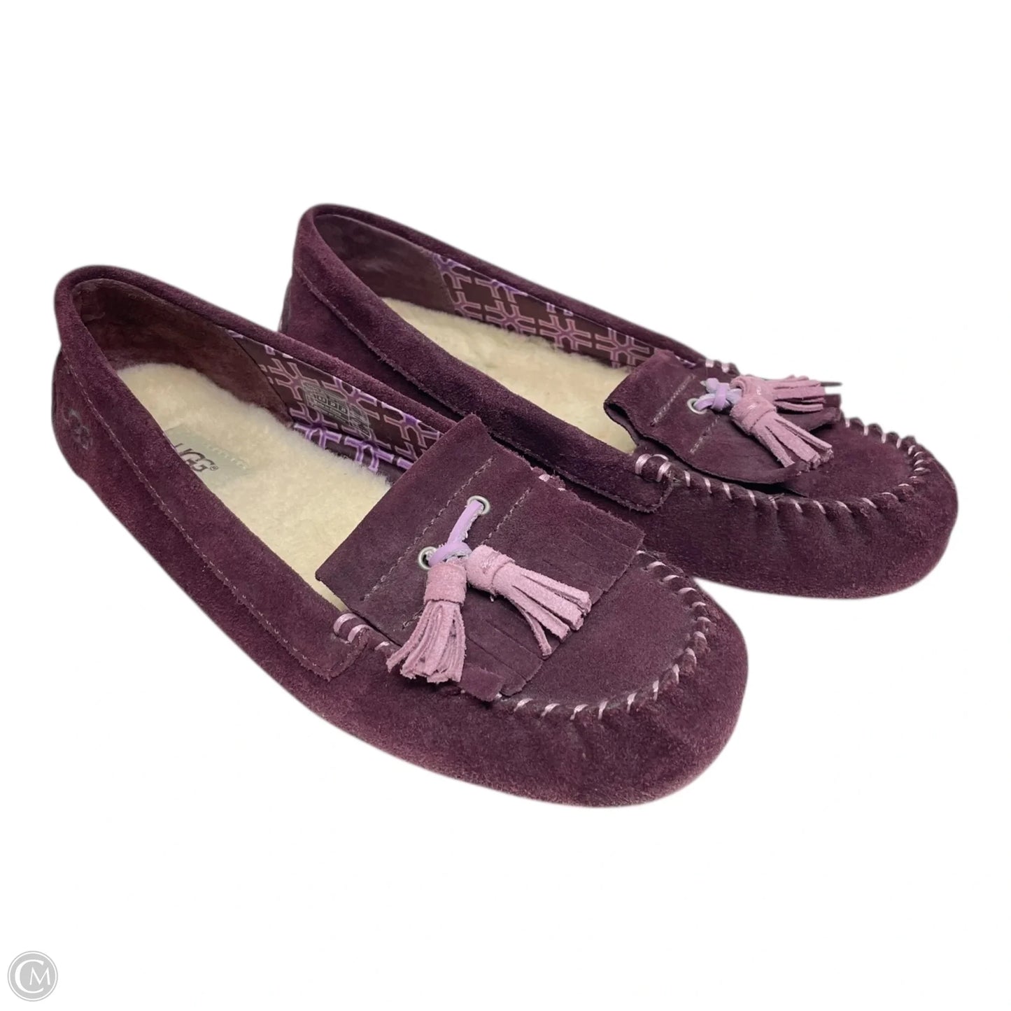 Slippers Designer By Ugg In Purple, Size: 8