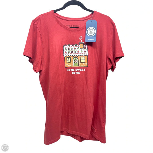 Top Short Sleeve Basic By Life Is Good In Red, Size: Xl