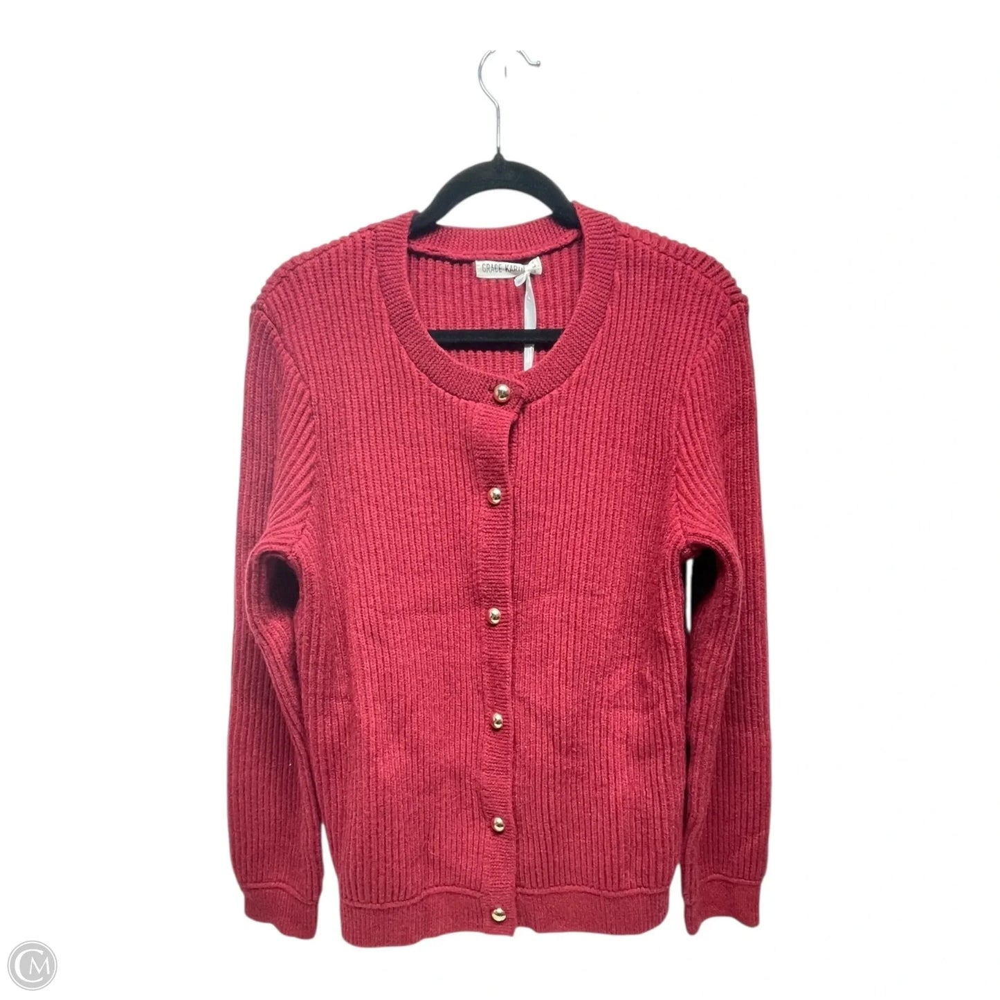 Sweater Cardigan By Grace Karin In Red, Size: L