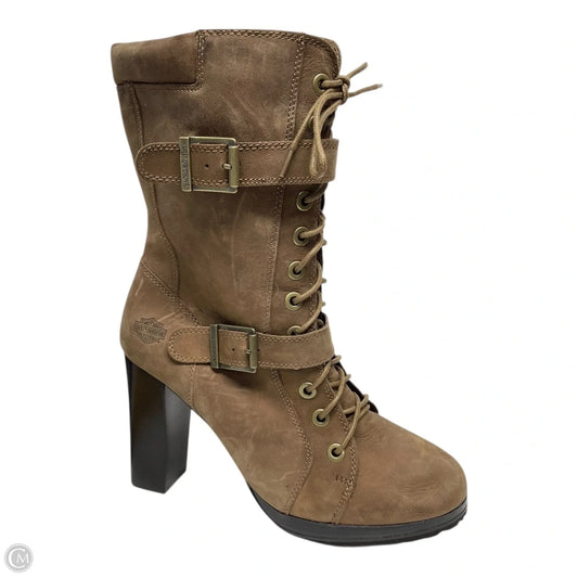 Boots Ankle Heels By Harley Davidson In Brown, Size: 9