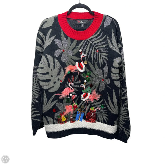 Sweater By Clothes Mentor In Black & Red, Size: L