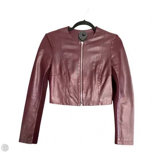 Jacket Leather By PORTMAN’S LEATHER  In Maroon, Size: S