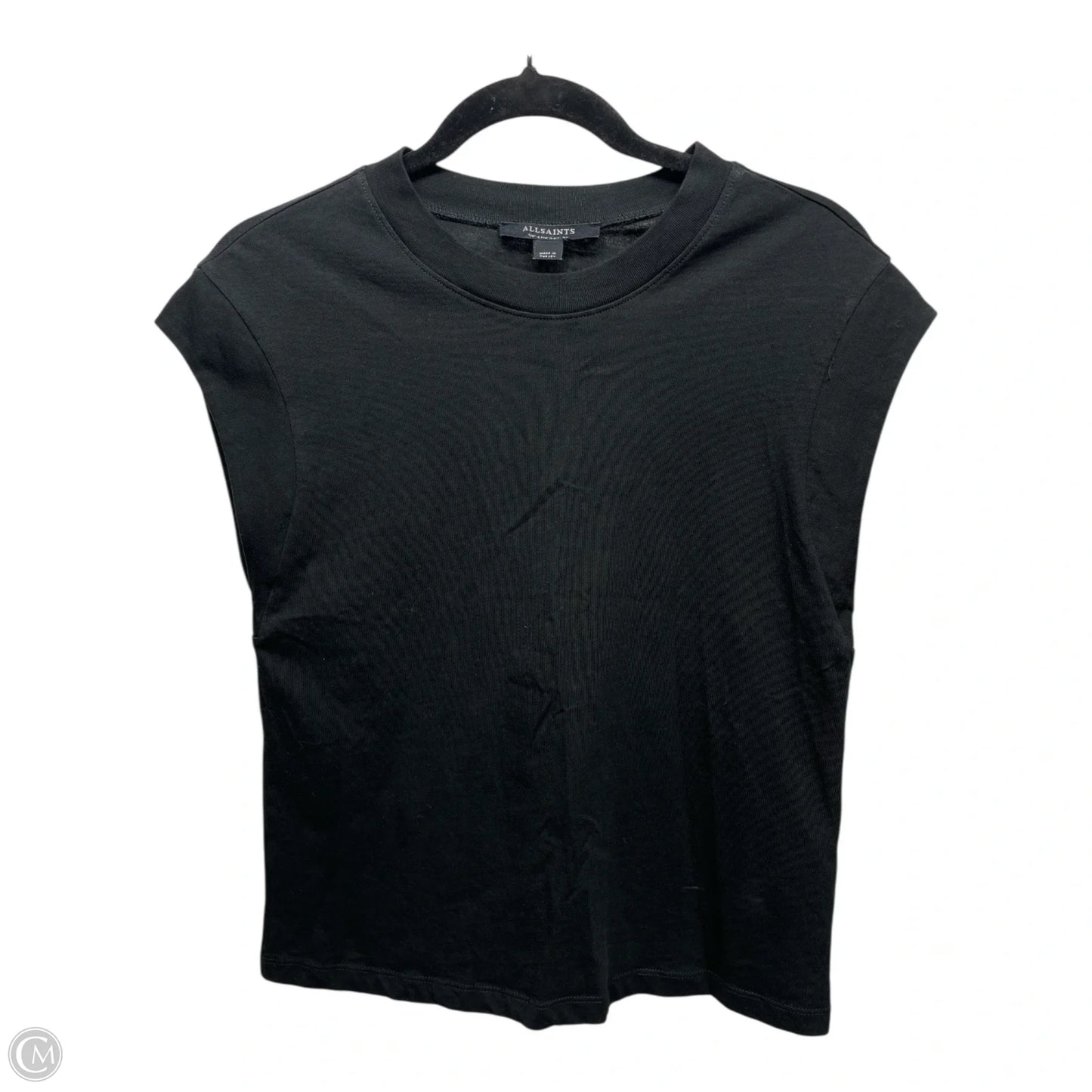 Top Short Sleeve Designer By All Saints In Black, Size: 4