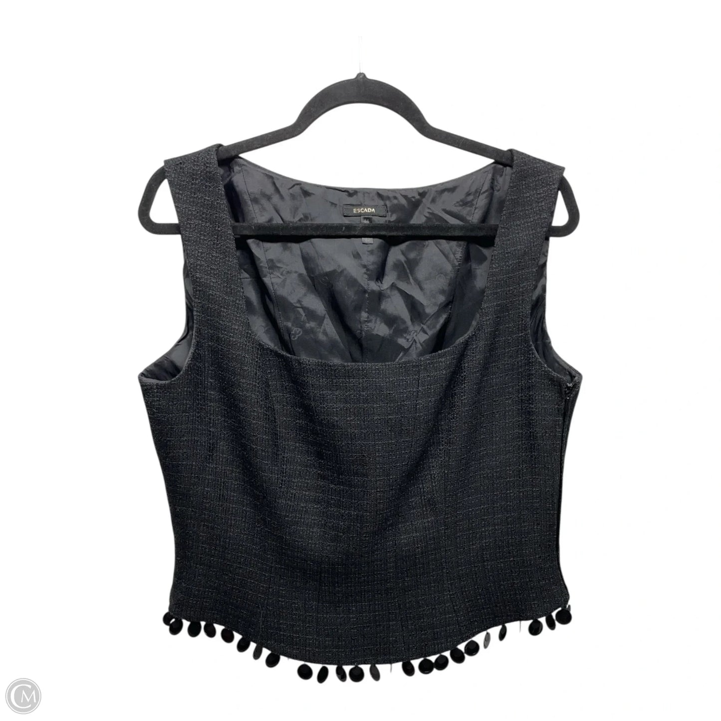 Top Sleeveless Designer By Escada In Black, Size: L
