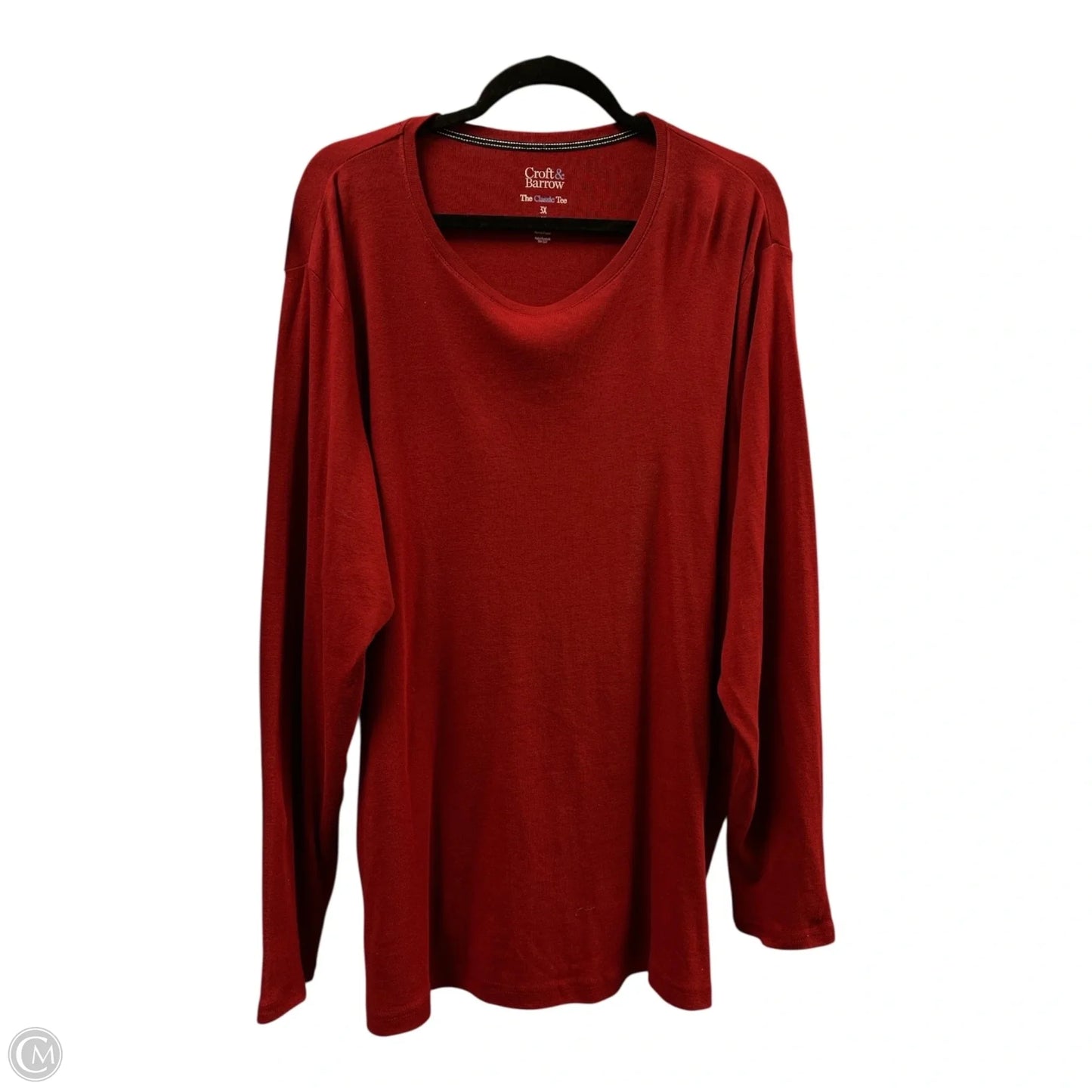 Top Long Sleeve Basic By Croft And Barrow In Red, Size: 3x