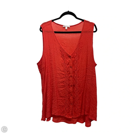 Top Sleeveless By Spense In Red, Size: 3x