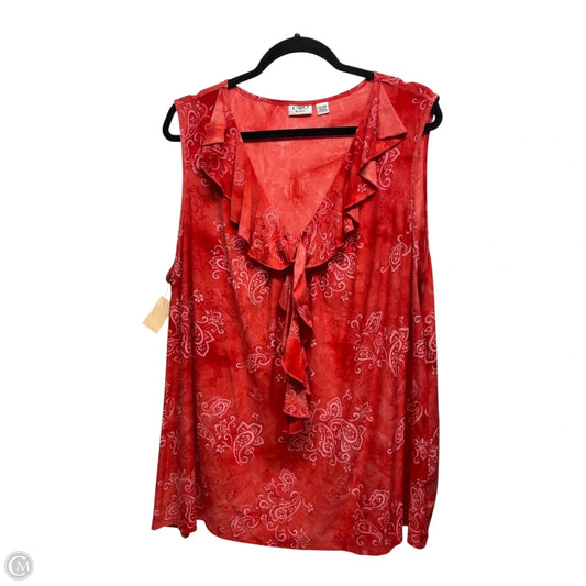 Top Sleeveless By Cato In Red, Size: 3x