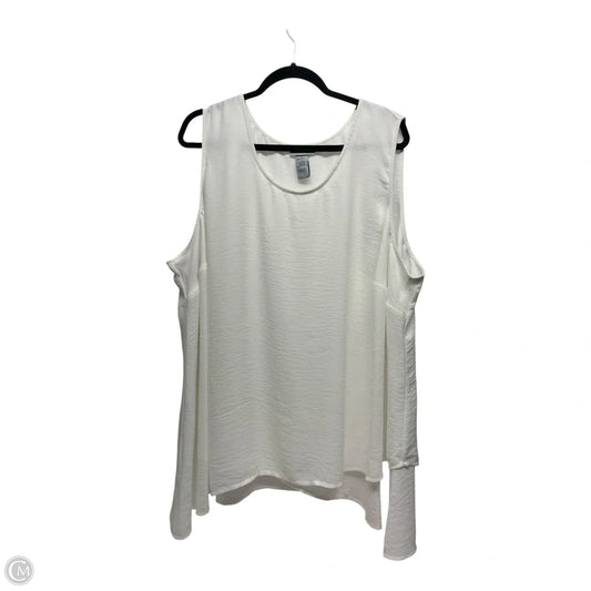 Top Sleeveless By Catherines In White, Size: 3x
