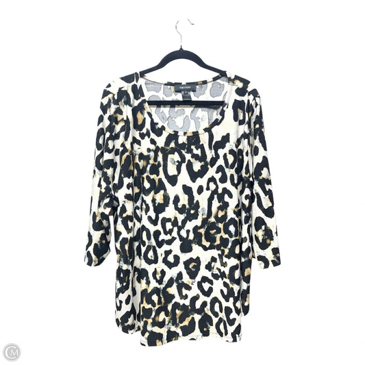 Top 3/4 Sleeve By Karen Kane In Animal Print, Size: 2x