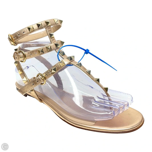 Sandals Luxury Designer By Valentino-garavani In Gold, Size: 7.5
