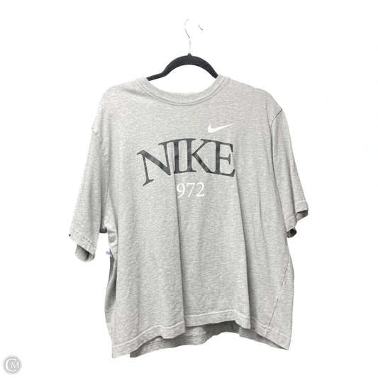 Top Short Sleeve By Nike Apparel In Grey, Size: Xl