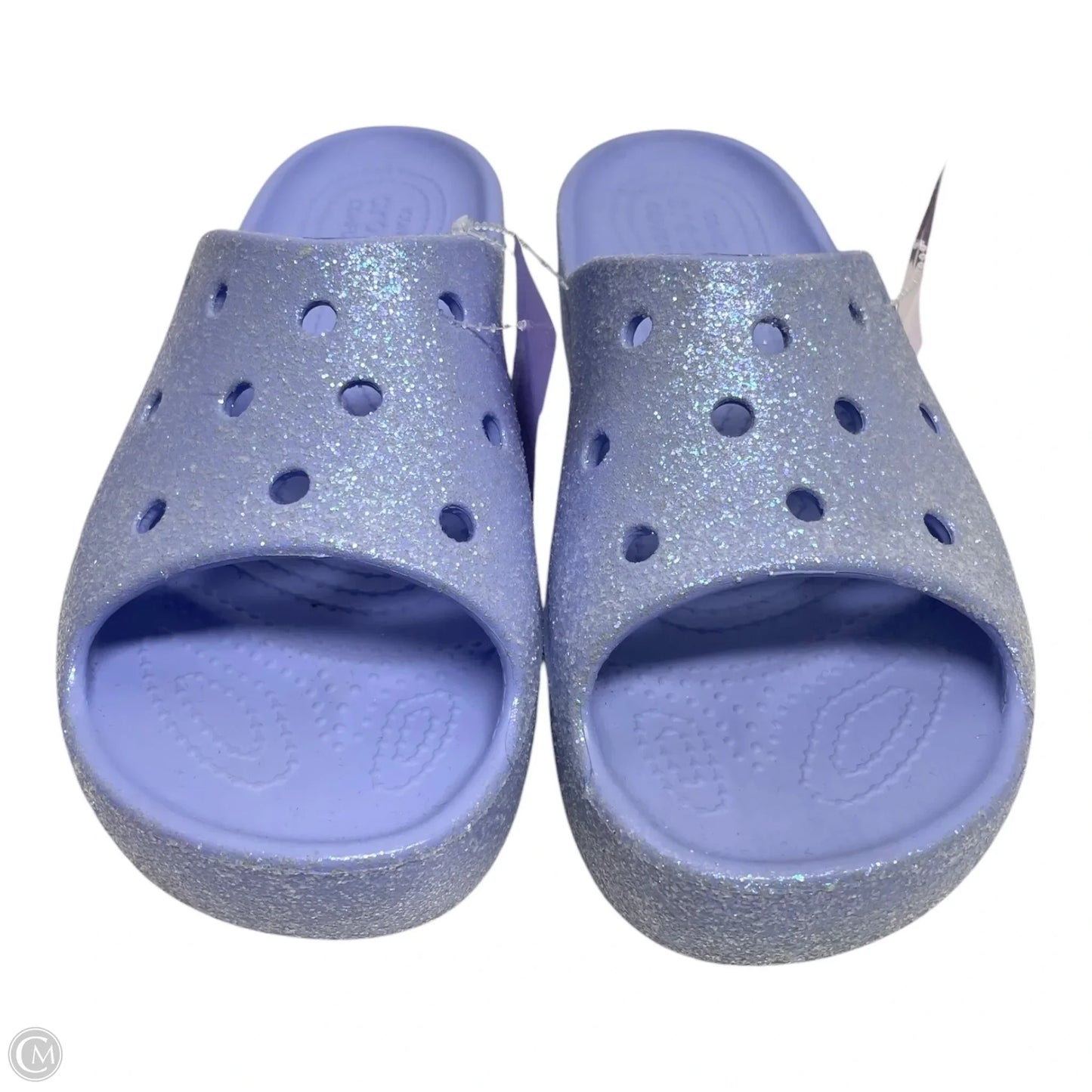 Sandals Heels Platform By Crocs In Blue, Size: 8